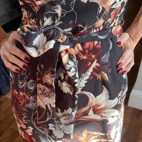 ANTONIO MELANI Black Floral Midi Dress - Picture 4 of 6